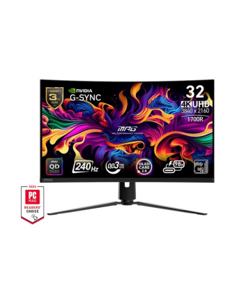 msi Monitor MPG 321CURX QD-OLED/31.5 cala/LED/UHD/Curv/240/Black