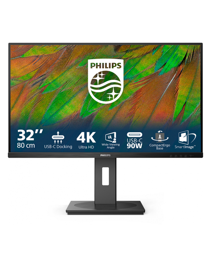 philips Monitor 32B1U3900 31.5 cala VA 4K HDMIx2 DP RJ45 USB-C Pivot Głośniki główny