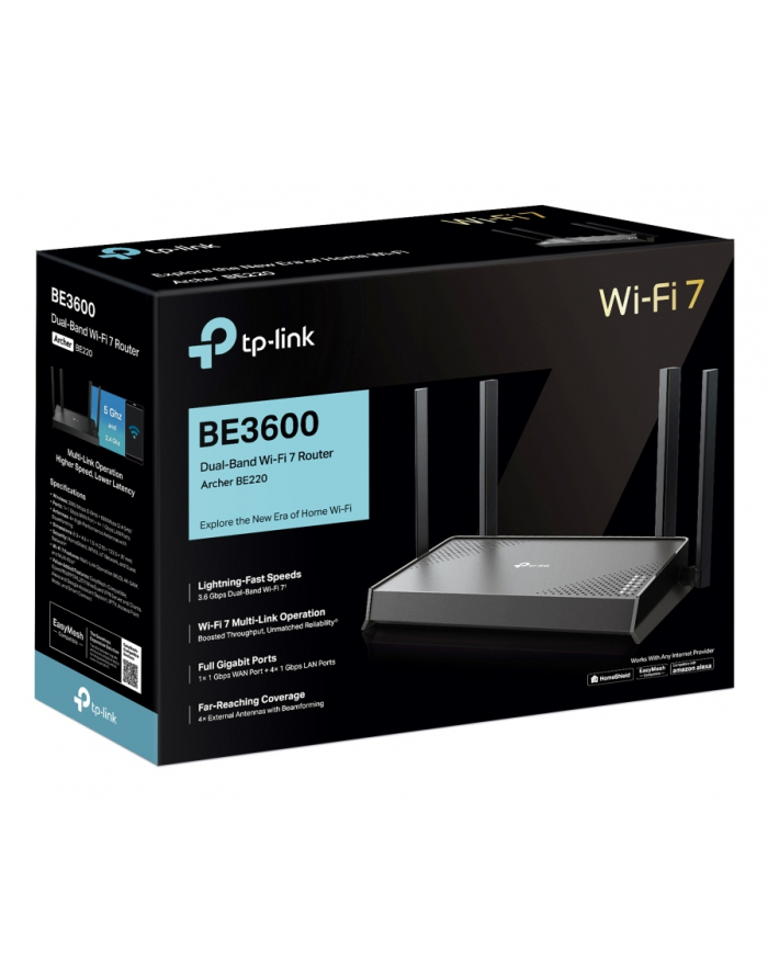 tp-link Router  BE3600 DualBand Wi-Fi 7                         SPEED: 688 Mbps at 2.4 GHz + 2882 Mbps at 5 GHz                               SPEC: 4 główny