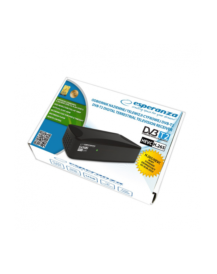 esperanza Tuner/dekoder cyfrowy DVB-T2 H.265/HEVC główny