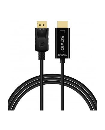 savio Kabel Display Port do HDMI CL-189 4K 60Hz, 1,5m