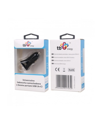 Ładowarka samochodowa uniwersalna USB A+C QC