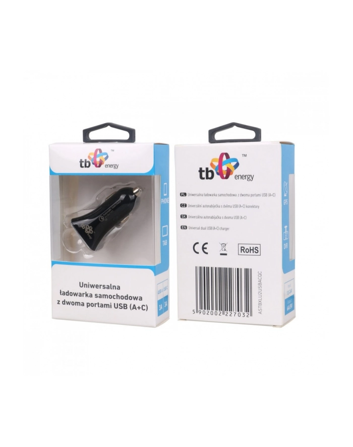 Ładowarka samochodowa uniwersalna USB A+C QC główny