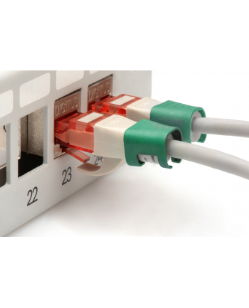 Klipsy/oznaczniki do kabli krosowych, opakowanie 100 szt. Zielone