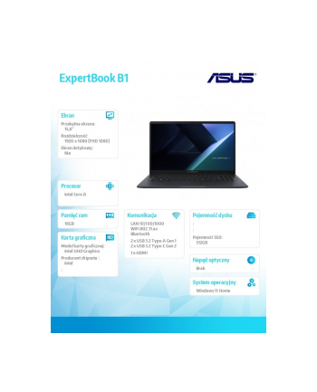 asus Notebook ExpertBook B1 B1503CVA-S72273W - i5-1334U/16GB/1TB/15.6 FHD/Win 11 HOME /3YRS nr 1