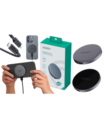 aukey LC-MC10 Qi2 MagSafe 15W 3A USB-C ładowarka bezprzewodowa nr 1