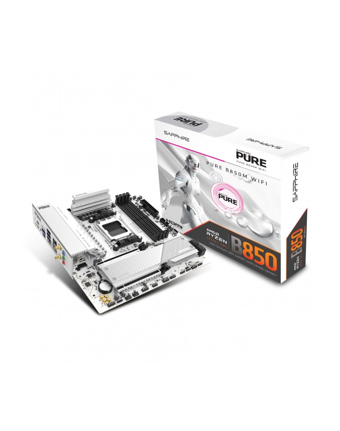 SAPPHIRE PURE B850M WIFI 1xHDMI 1.4 1xDP 1.2 główny
