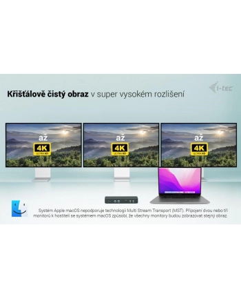 I-TEC USB-C Intelligent Triple Display Docking Station 1xHDMI 2xDP 1xGLAN 2xUSB-C Gen2 2xUSB-A Gen2 2xUSB-A Gen1 1xAudio/Mic PD 100W