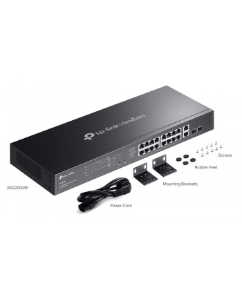 tp-link Przełącznik Omada 20-Port GB Easy Managed Switch with 16-Port PoE+ PORT: 16× Gigabit PoE+ Ports, 2x Gigabit Non-PoE Ports, 2× Gigabit SFP Ports