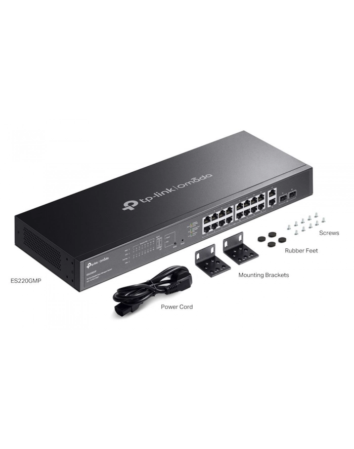 tp-link Przełącznik Omada 20-Port GB Easy Managed Switch with 16-Port PoE+   PORT: 16× Gigabit PoE+ Ports, 2x Gigabit Non-PoE Ports, 2× Gigabit SFP Ports główny