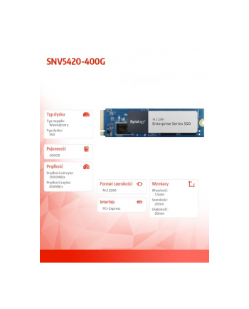 synology Dysk SSD SNV5420-400G 400GB M2 NVMe 2280 PLP
