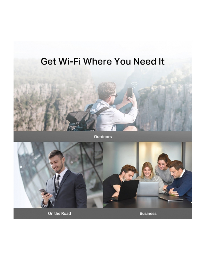 tp-link Hotspot przenośny 4G LTE 150Mbps 4G LTE Mobile Wi-Fi Build-In 150Mbps 4G LTE Mode SPEED: 150 Mbps at 2.4 GHz, 4G Cat4 150/50 Mbps główny