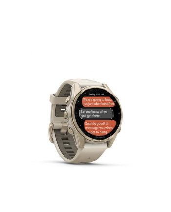 Garmin Fenix 8 43 mm AMOLED Sapphire Soft gold z piaskowo-beżowym paskiem