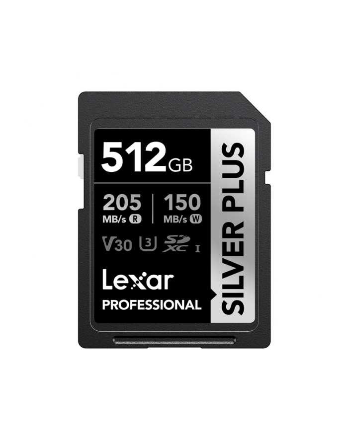 Lexar Professional SILVER PLUS SDXC UHS-I cards, 512GB, up to 205MB/s read 150MB/s write C10 V30 U3 główny