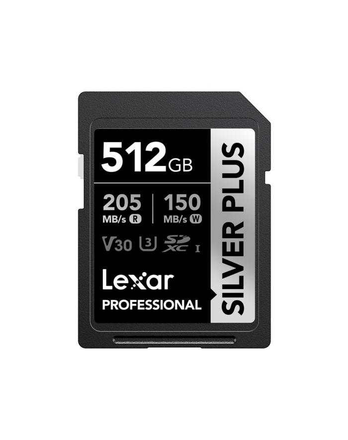 Lexar Professional SILVER PLUS SDXC UHS-I cards, 512GB, up to 205MB/s read 150MB/s write C10 V30 U3 główny