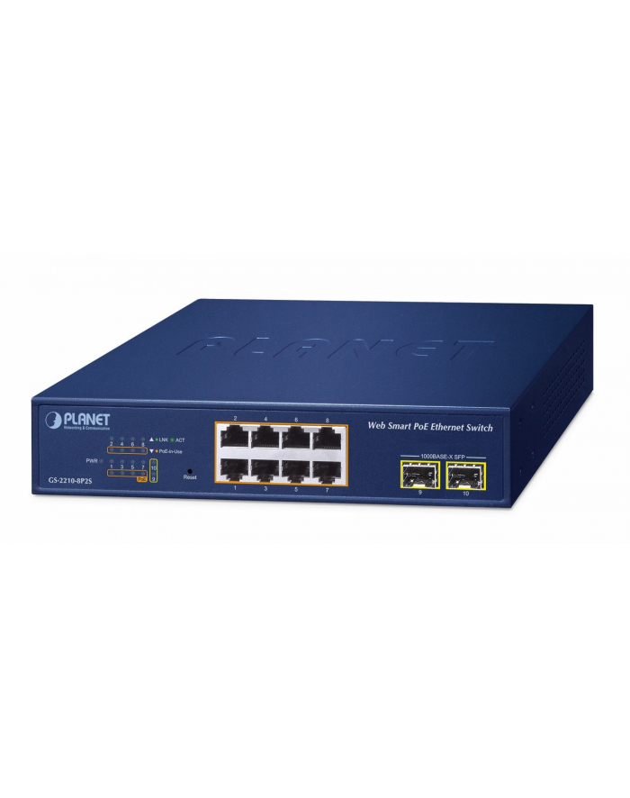 Planet GS-2210-8P2S 8-Port 10/100/1000T 802.3at (GS22108P2S) główny