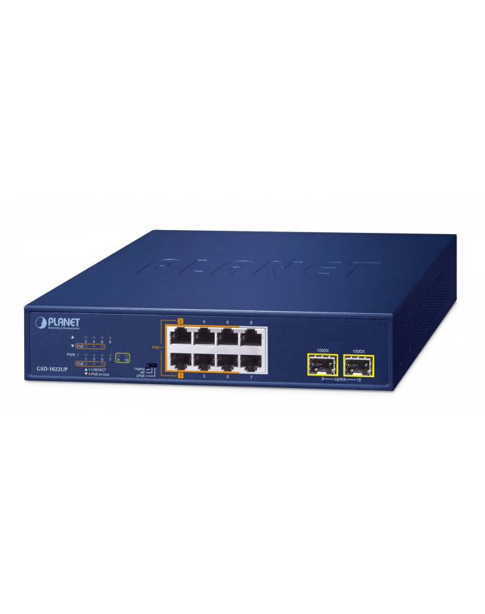 Planet GSD-1022UP 2-Port 10/100/1000T 802.3bt (GSD1022UP) główny