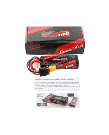 Gens Ace Akumulator Lipo G-Tech 1100mAh 11.1V 3S1P 60C GRP-76 Hardcase z wtyczką XT60