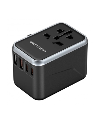 Vention Ładowarka Sieciowa Adapter Podróżny Różne Wtyczki Usb-c Usb GaN 65W