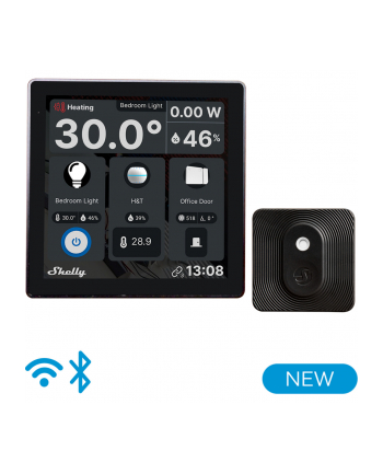 Shelly Panel Sterowania Wall Display Wifi/Blu Czarny + Blu H&T 74520