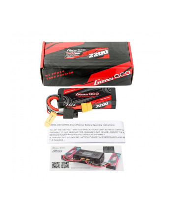 Gensace Gens Ace Bateria Akumulator LiPo LiPoly 2200mAh 7.4V 2S1P 60C Hardcase XT60