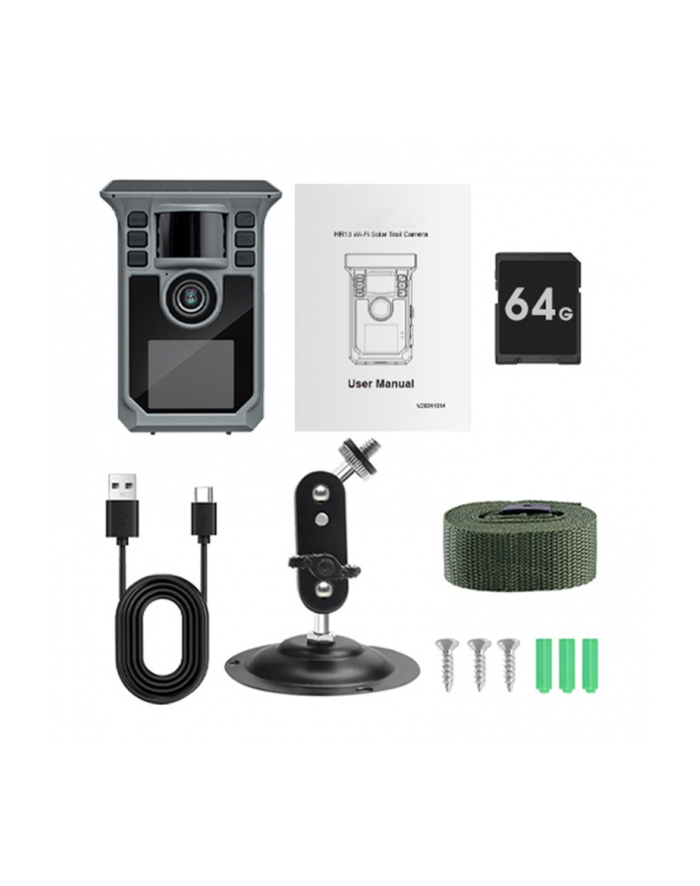 Fotopułapka Kjk Hrivcam Hr Hc13 64Mp 4K Wifi Ip67 Solar Akumulator główny