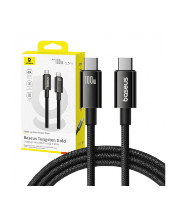Kabel przewód USB Typ-C 3.2 do Typ-C 3.2 150cm Baseus Tungsten Gold, 100W 4K 60Hz - czarny (P10319800111-00) nr 2