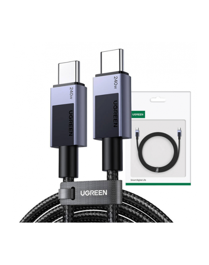 Kabel przewód USB Typ-C do Typ-C 200cm Ugreen 240W PD L513 - szary główny
