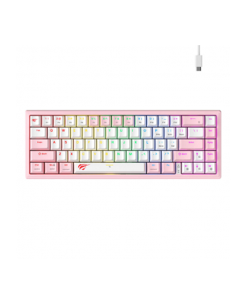 Klawiatura Havit KB874L Różowo-Biała (KB874LPINK) nr 1