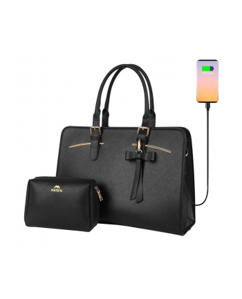 Damska Torba Torebka Klasyczna Na Laptopa Z Kosmetyczką 15.6'' Matein Z Usb nr 1