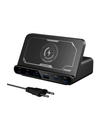Blitzwolf Ładowarka sieciowa BW-S27 160W 2xUSB-A 4xUSB-C 15W bezprzewodowa czarna nr 1