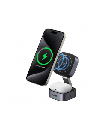 Ugreen Ładowarka Indukcyjna Qi 2W1 W702 Do Iphone Airpods 15W Szara nr 1
