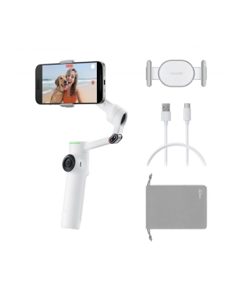 Insta360 Flow 2 PRO AI TRACKER BUNDLE BIAŁY, śledzenie z AI Trackerem stabilizator, gimbal do telefonu