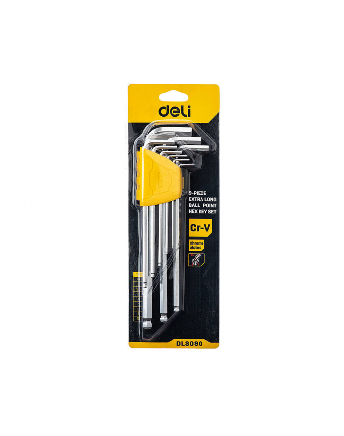 Deli Tools Zestaw Kluczy Imbusowych Edl3090, 1.5-10Mm (Srebrny) 27110 główny