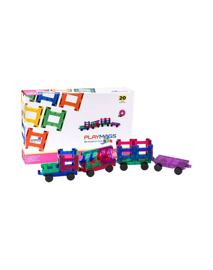Playmags Klocki Magnetyczne 3D Pociąg 155 Zestaw 20El. główny