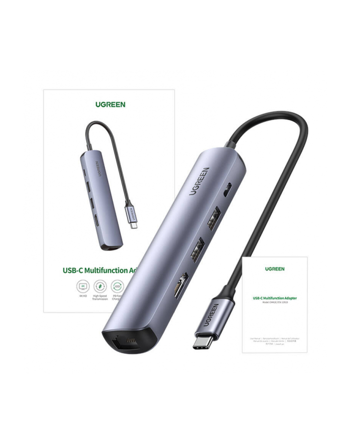 UGREEN Revodok CM418 USB-C - 2xUSB HDMI 4K 30Hz RJ45 1Gbps, PD 100W (6957303892327) główny