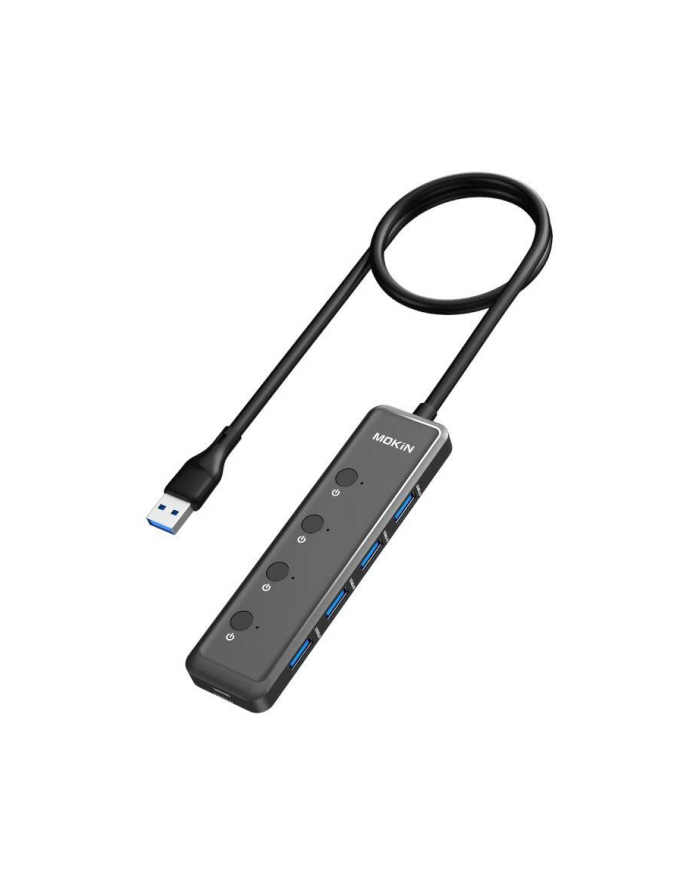 Mokin 5 w 1 USB-A3.0 do 4xUSB-A + 1xUSB-C DC Czarny (MOUC5708) główny