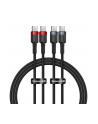Kabel przewód USB Typ-C do Typ-C 100cm Baseus Cafule Quick Charge 3.0, 100W, 5A, PD 2.0 z obsługą szybkiego ładowania - czarno-szaro-czerwony 2 szt ( - nr 2