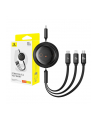Kabel przewód Baseus Free2Draw CB000084 zwijany USB-C - Lightning / USB-C / micro USB 100W 1.1m - czarny - nr 9