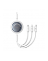 Kabel przewód Baseus Free2Draw CB000084 zwijany USB-C - Lightning / USB-C / micro USB 100W 1.1m - biały - nr 1