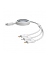 Kabel przewód Baseus Free2Draw CB000084 zwijany USB-C - Lightning / USB-C / micro USB 100W 1.1m - biały - nr 2