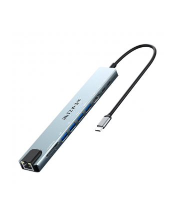 Blitzwolf Stacja dokująca BW-TH5 10w1 USB-C (srebrny) (67536)