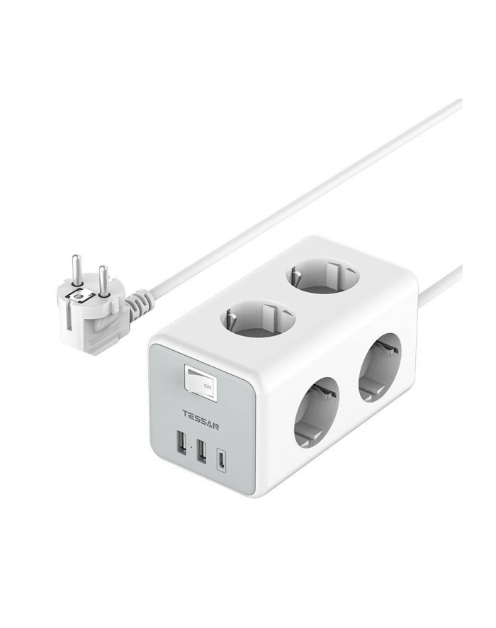 Tessan TS-306-C 3 gniazda 2x USB-A USB-C Biały (TS306C) główny