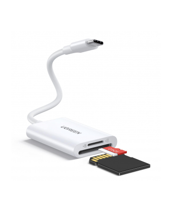 Czytnik kart UGREEN SD / microSD na USB 3.0 / USB Typ-C CM265 (biały) (35506)