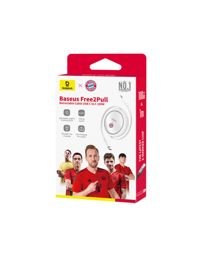 Baseus Kabel ładowania Usb-c do Usb-c 100W (biały) Edycja Bayern główny