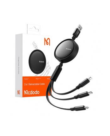 Mcdodo Kabel 3w1 USB do USB-C / Lightning / Micro USB, CA-7256, 3.5A, 1.2m (czarny)