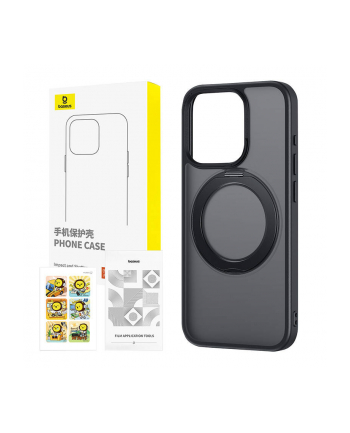 Baseus Skyring 360 176 Case With Stand For Ip 15 Tempered Glass And Cleaning Kit Black