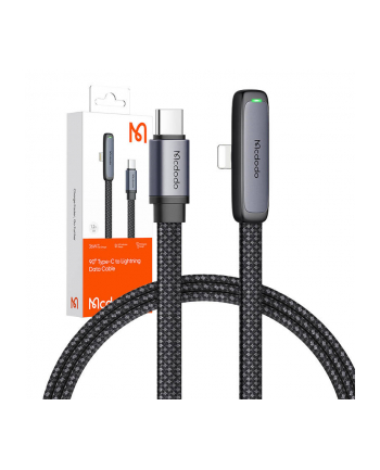 Mcdodo Kabel Kątowy Usb C Lightning Płaski 36W Do Iphone 12 13 14 Czarny 1M nr 1