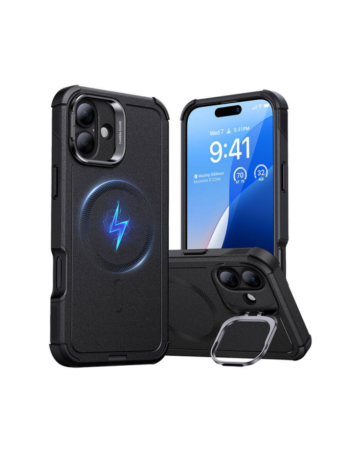 Esr Cyber Tough Halolock Case With Stand For Iphone 16 Plus Black główny