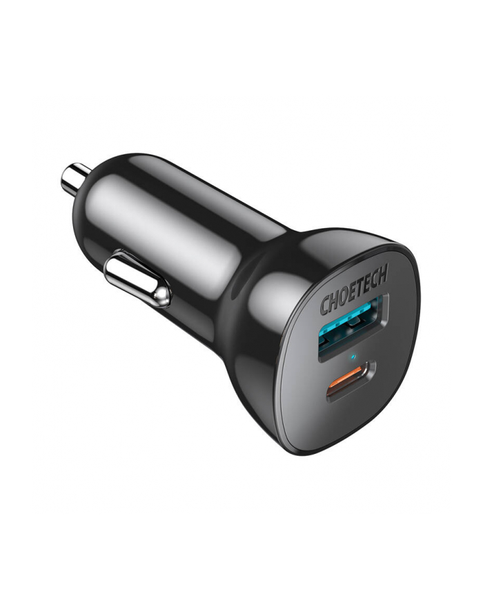 Choetech szybka ładowarka samochodowa USB Typ C PD / USB QC3.0 3A 36W czarna (TC0005) główny